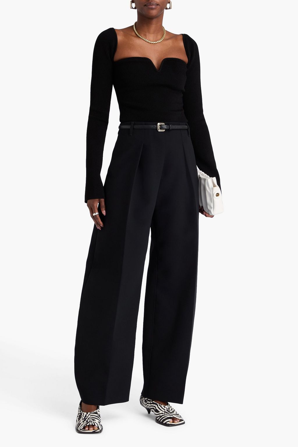 JACQUEMUS クレープ テーパードパンツ タック入り