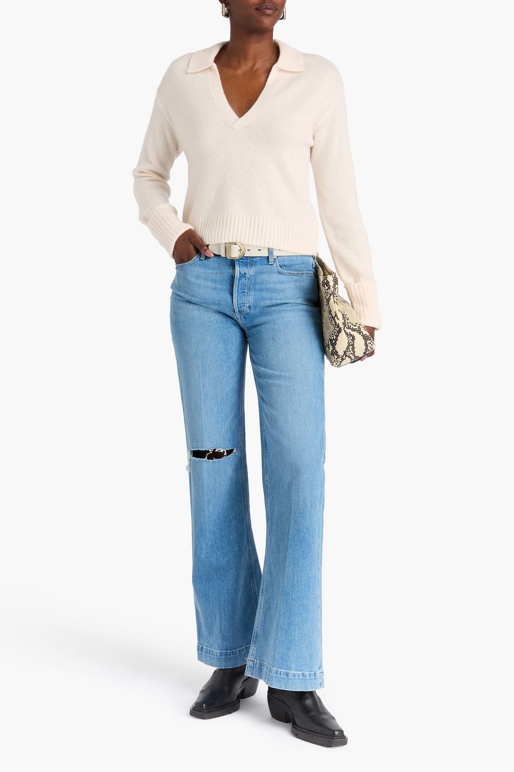 PAIGE Maxie cashmere polo sweater