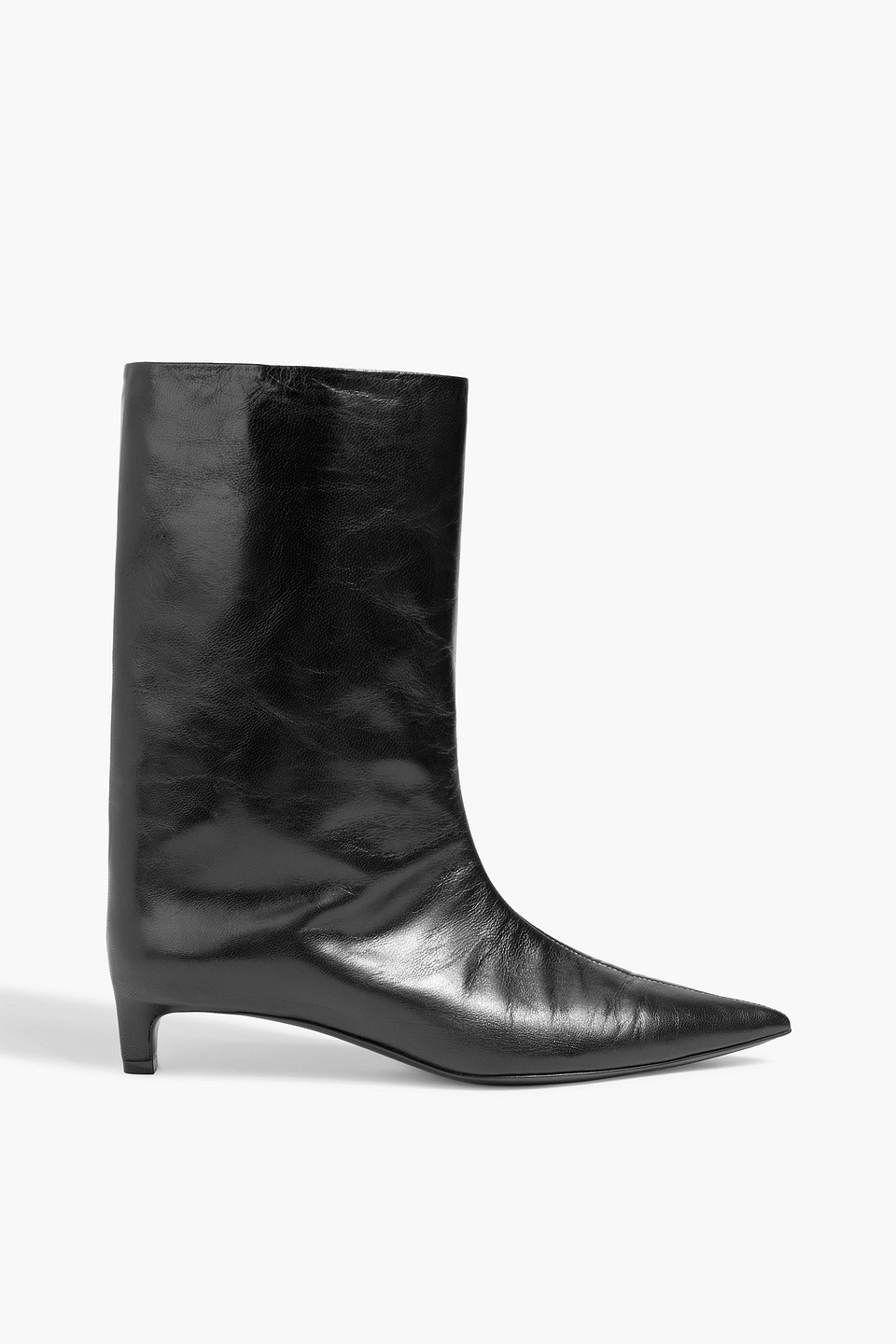 Jil Sander Leather Ankle Boots In Black