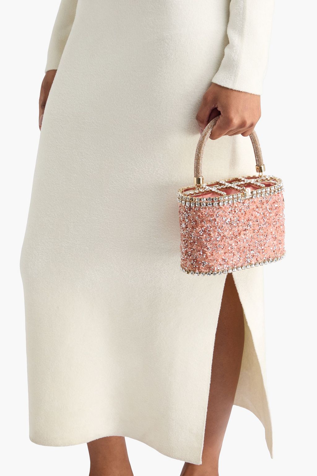 ROSANTICA Holli crystal-embellished mesh tote