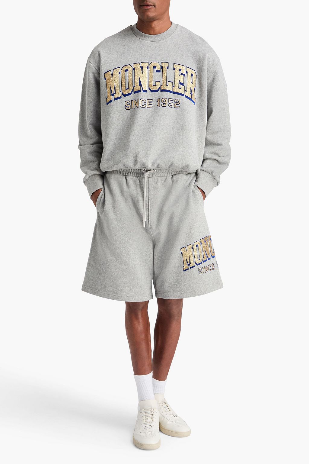 MONCLER 글리터 디테일 프린트 프렌치 코튼 테리 스웻셔츠