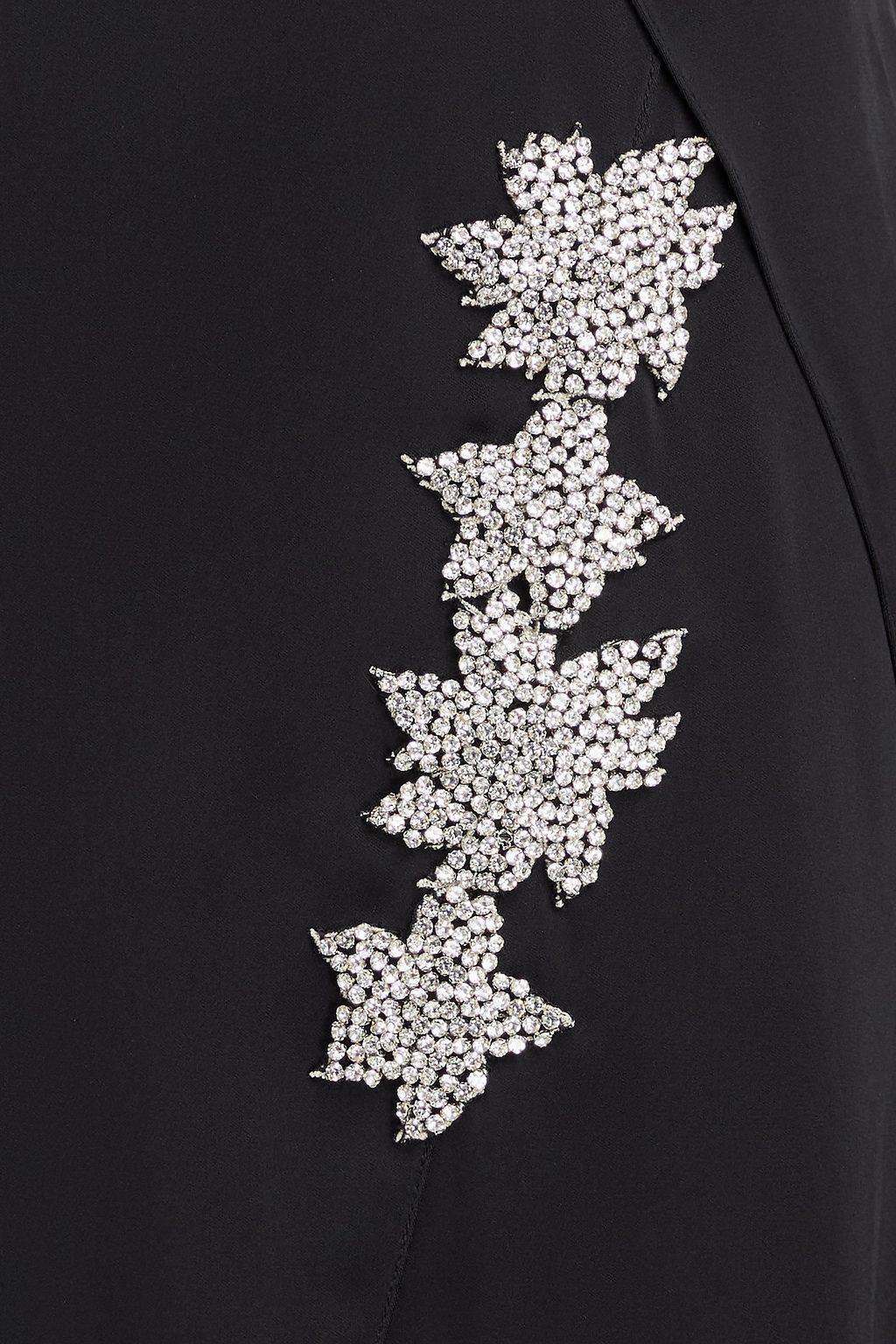 CHRISTOPHER KANE サテン ミディスカート クリスタル付き