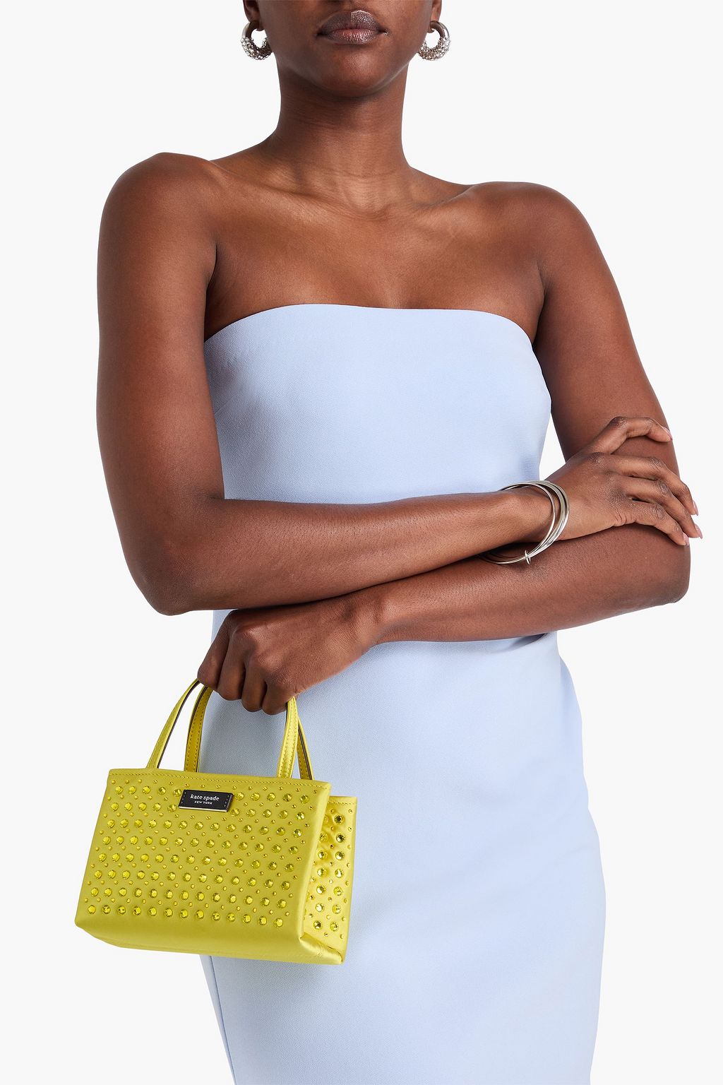 KATE SPADE NEW YORK Sami crystal-embellished satin tote