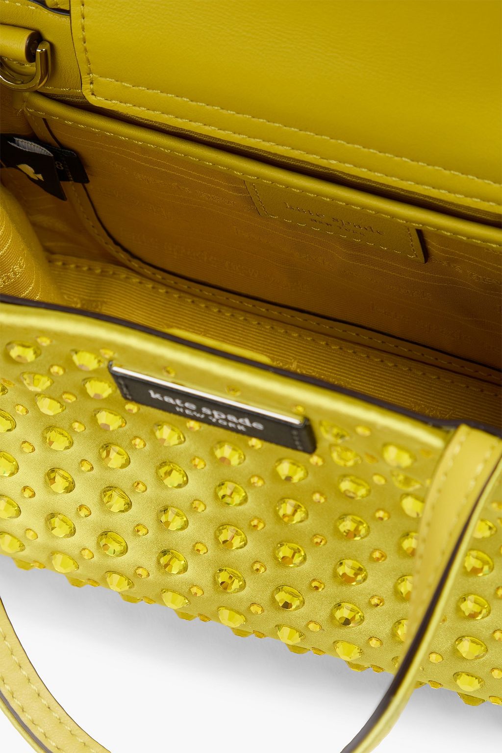 KATE SPADE NEW YORK Sami crystal-embellished satin tote