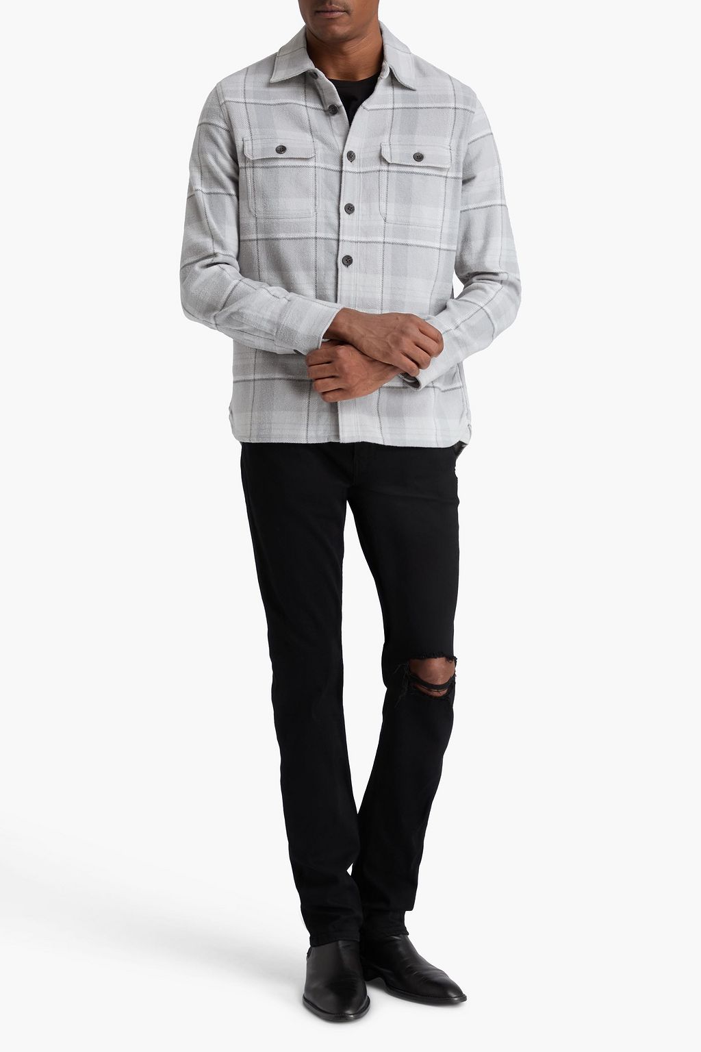 PAIGE Wilbur checked cotton-flannel overshirt