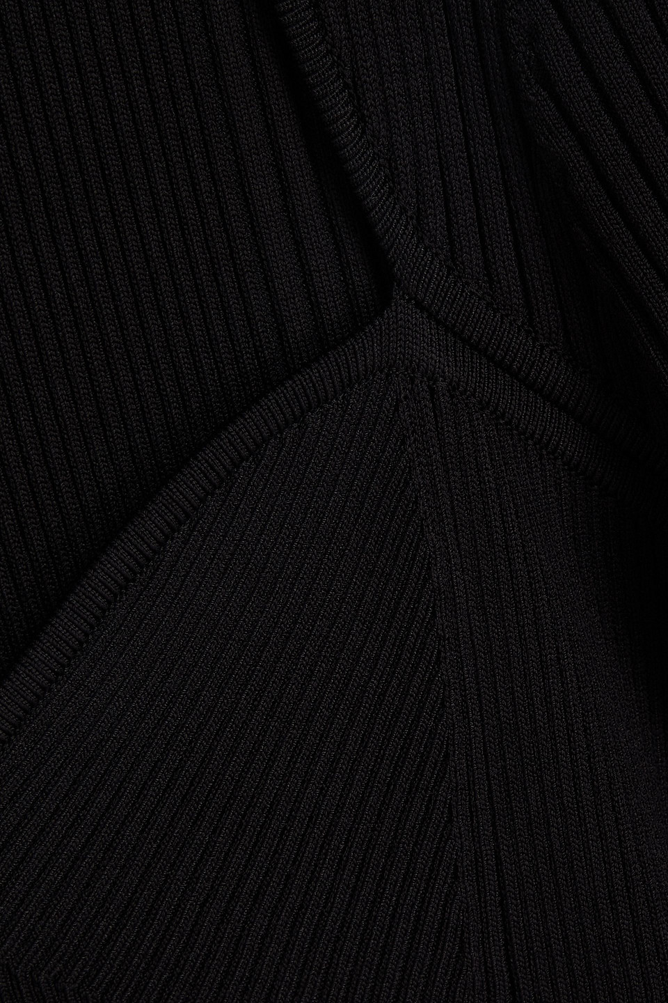 SIMKHAI DANIKA CUTOUT RIBBED-KNIT MIDI DRESS