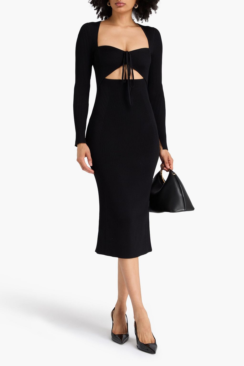 SIMKHAI Danika cutout ribbed-knit midi dress