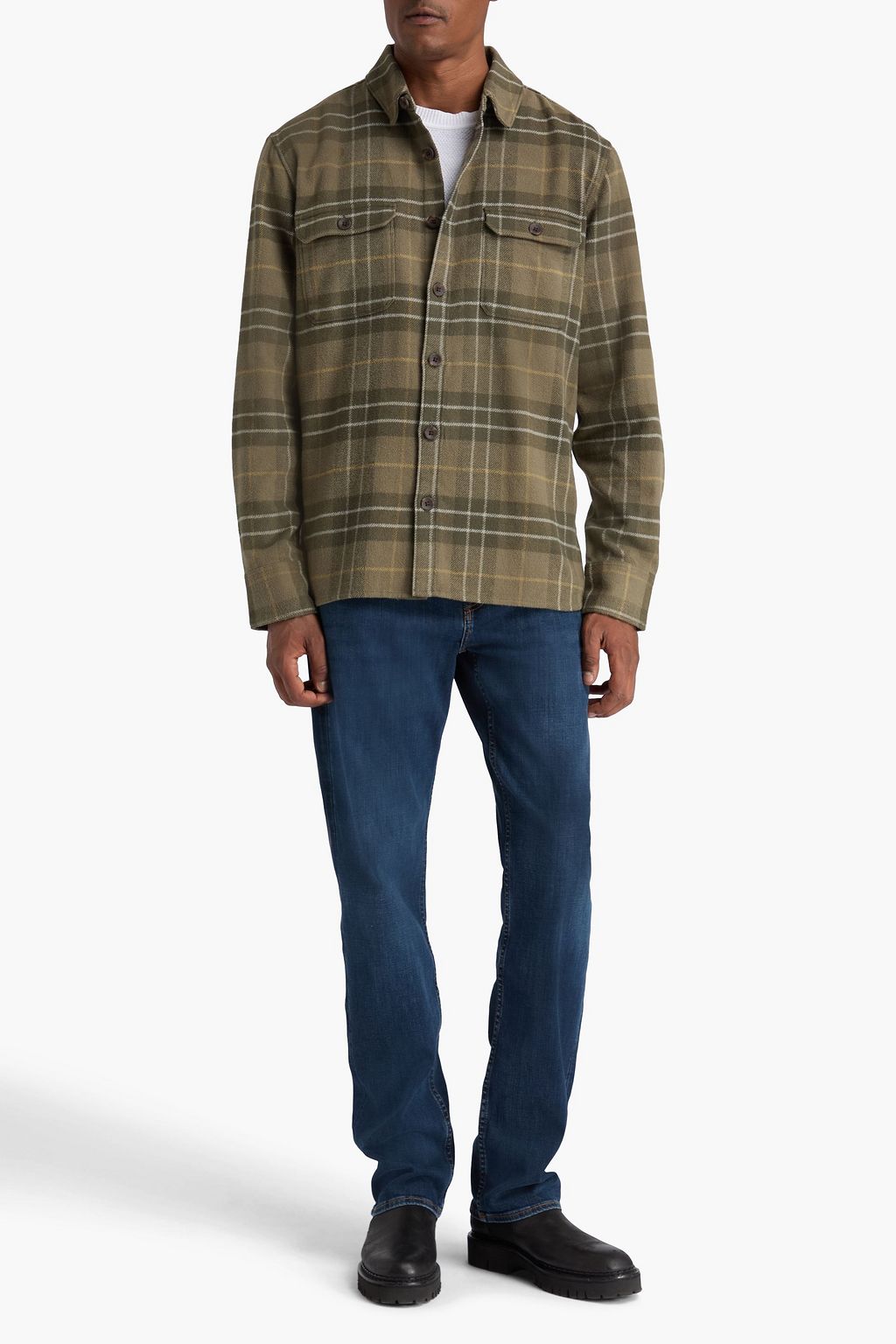 PAIGE Wilbur checked cotton-flannel overshirt
