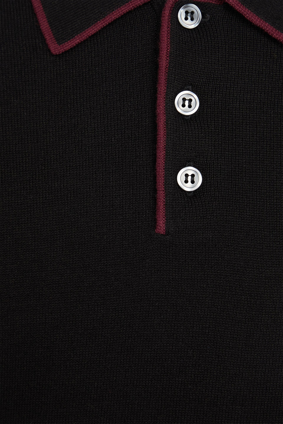 Paige Cotton-blend Polo Sweater In Black