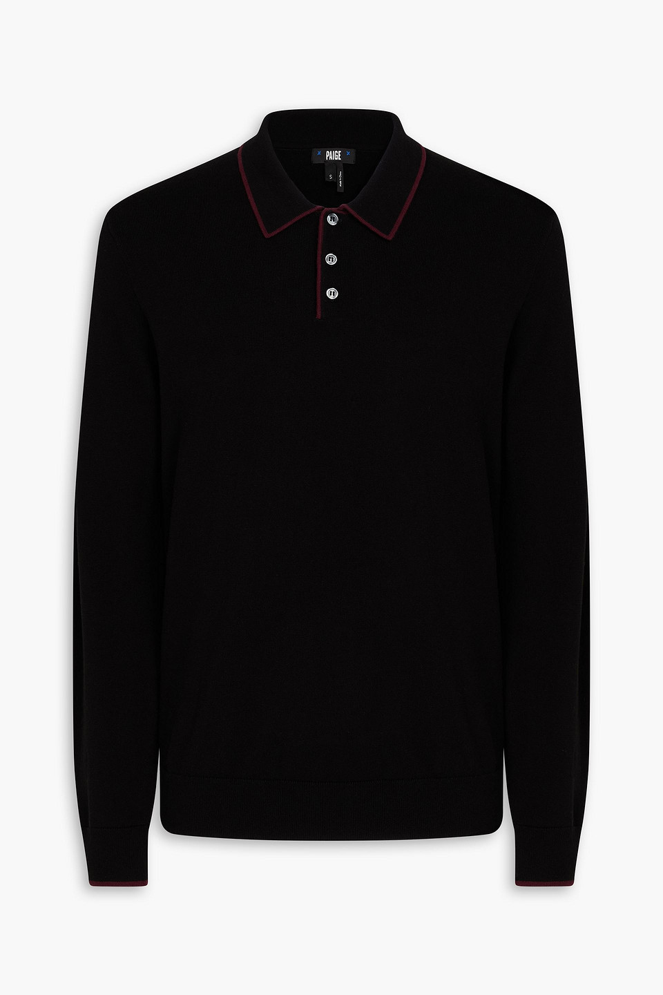 Paige Cotton-blend Polo Sweater In Black