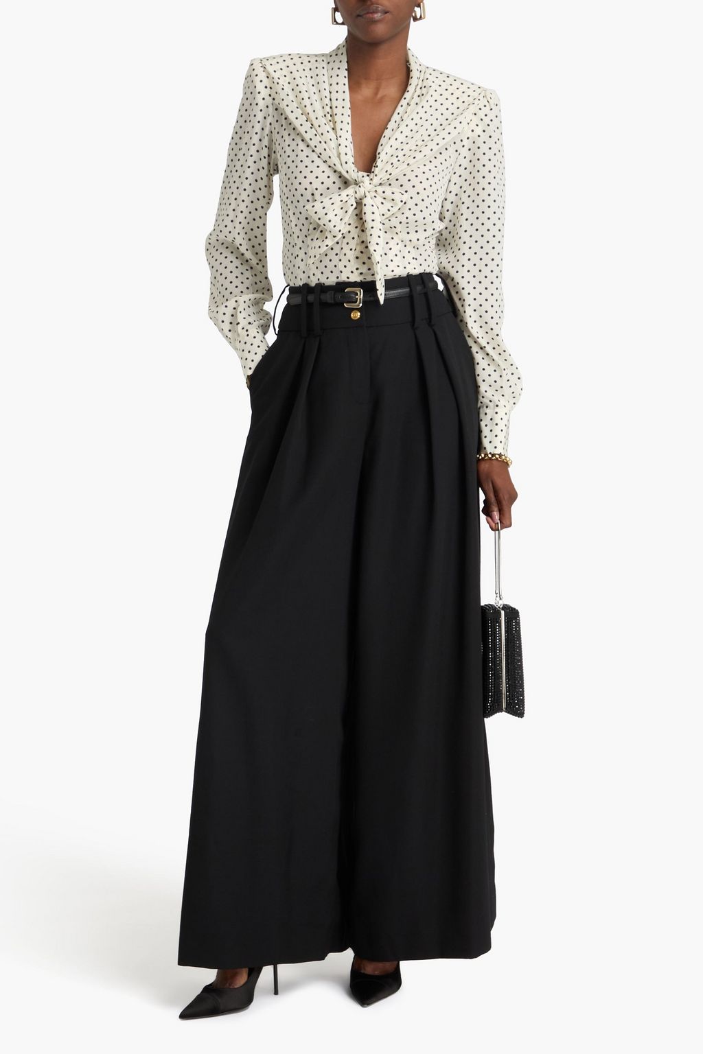 BALMAIN Wool wide-leg pants