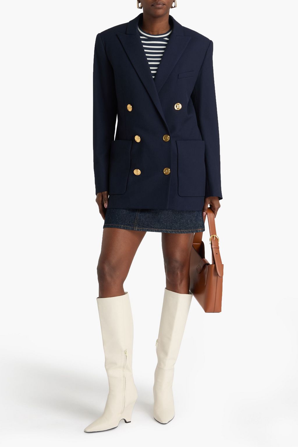 BALMAIN Double-breasted wool-twill blazer