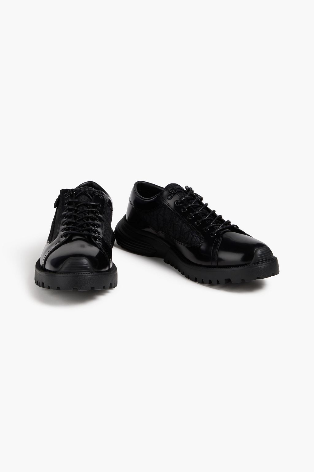 DIOR HOMME Glossed-leather derby shoes