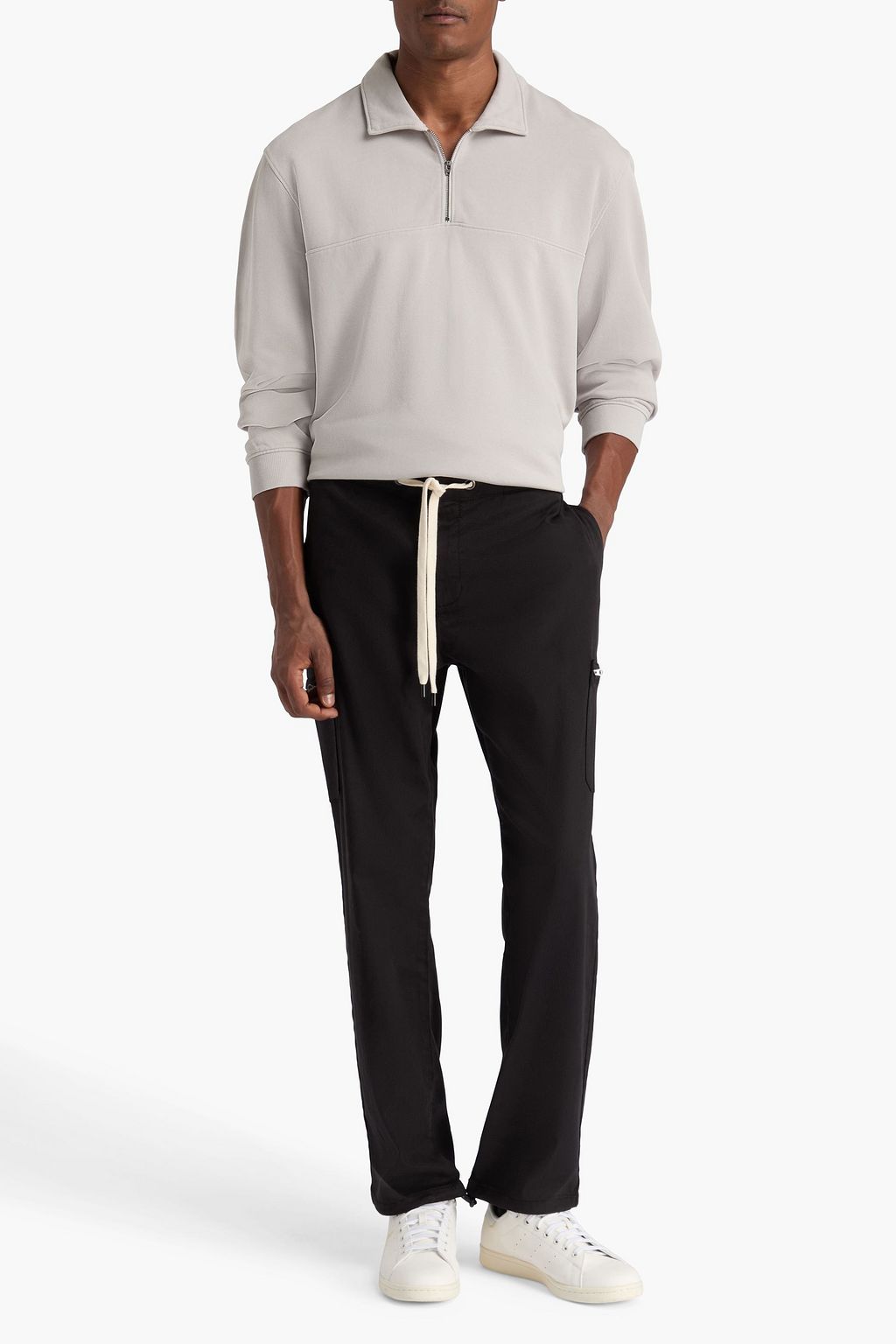 PAIGE French cotton-terry half-zip sweatshirt
