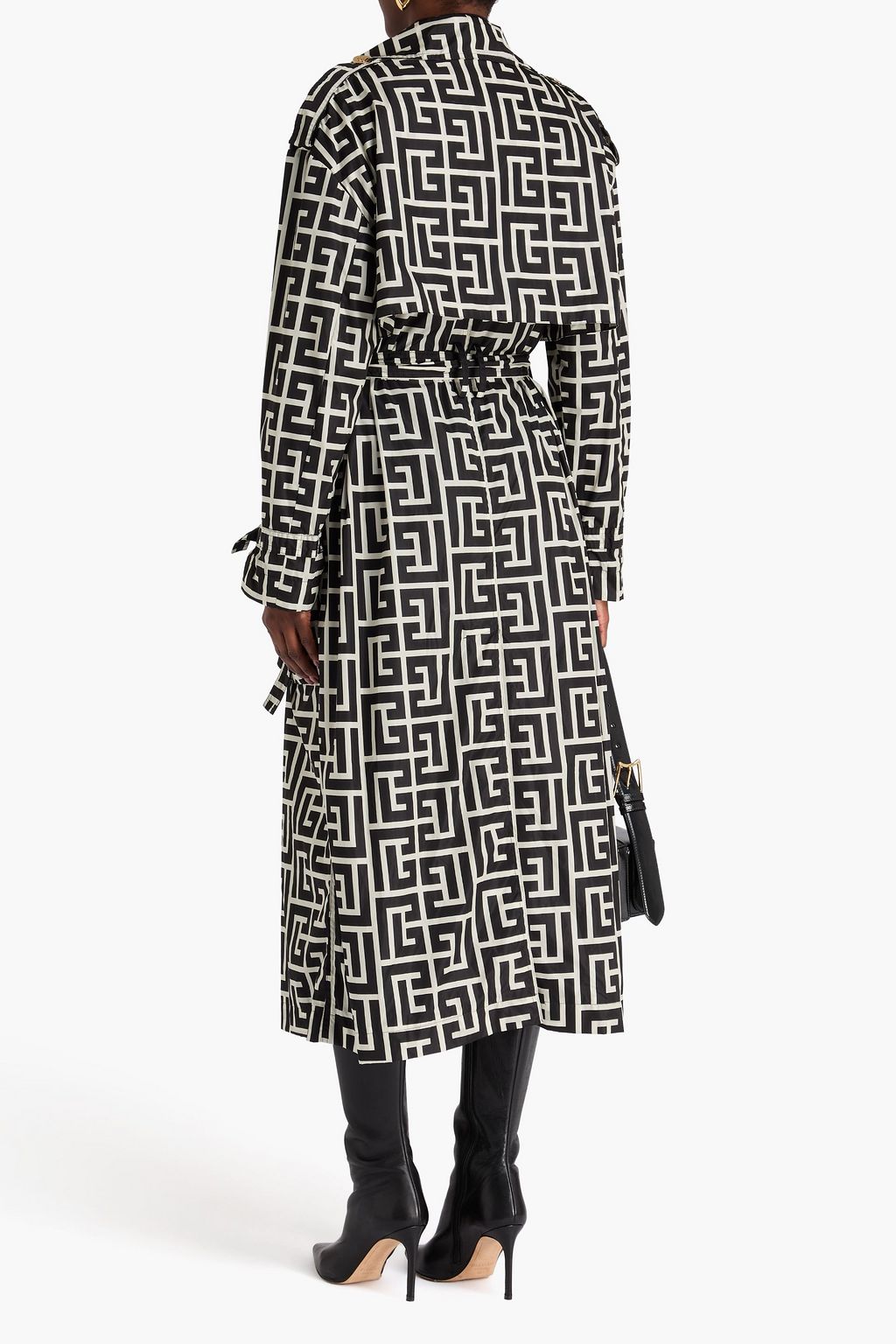 BALMAIN Logo-print shell trench coat