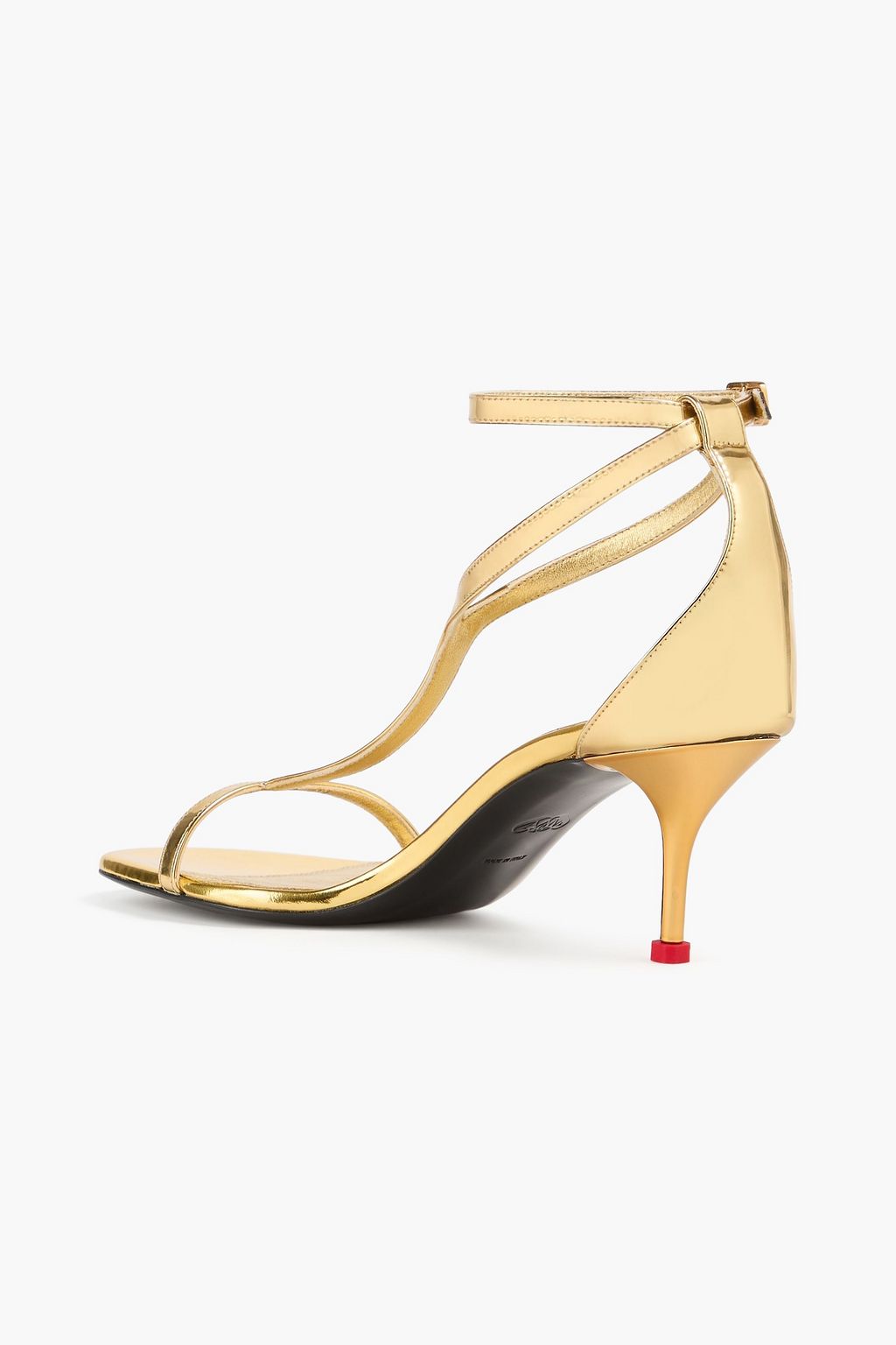 MCQUEEN Mirrored-leather sandals