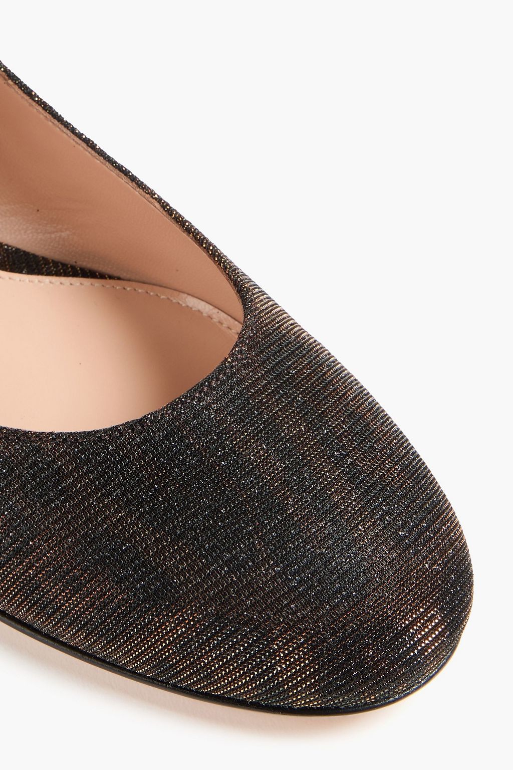 GIANVITO ROSSI Mary ラメ メリージェーン フラットシューズ レオパードプリント