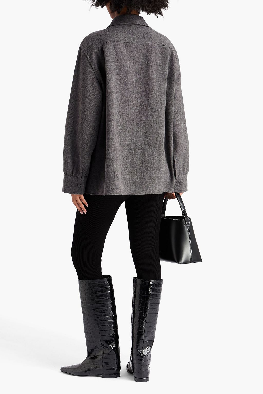 JIL SANDER Hemd aus Woll-Gaze mit Verzierung