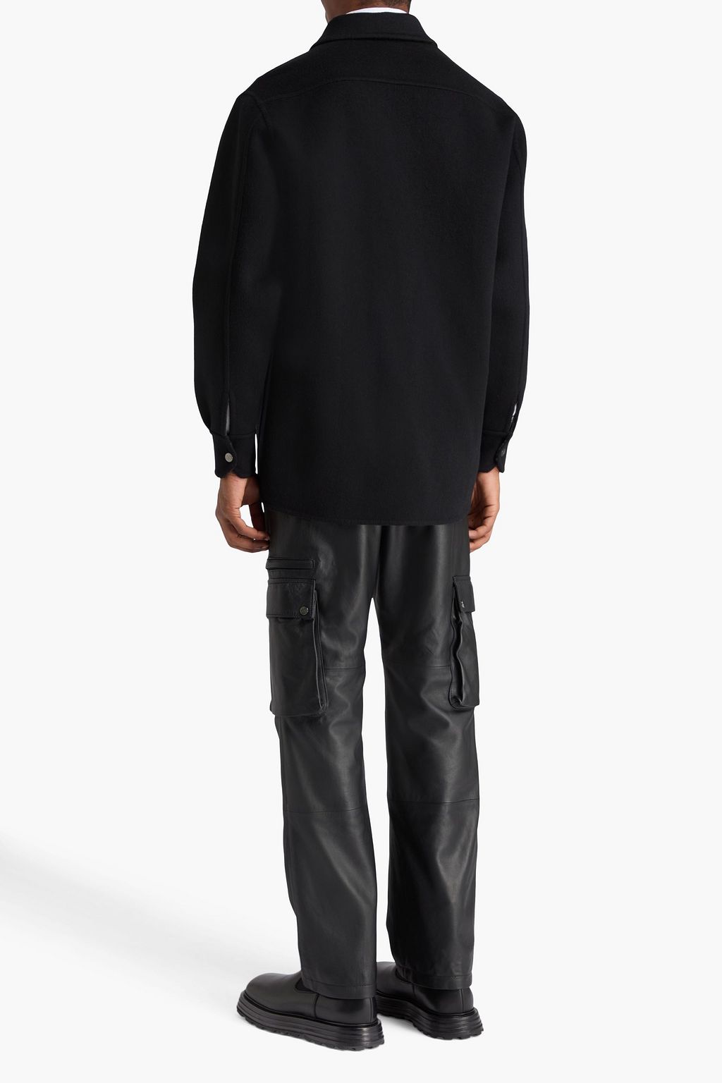 VALENTINO GARAVANI Reversible wool and silk-blend felt overshirt