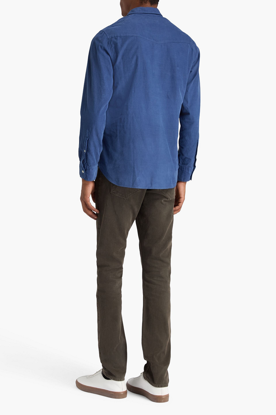 Officine Generale Lipp Cotton And Lyocell-blend Corduroy Shirt In Blue