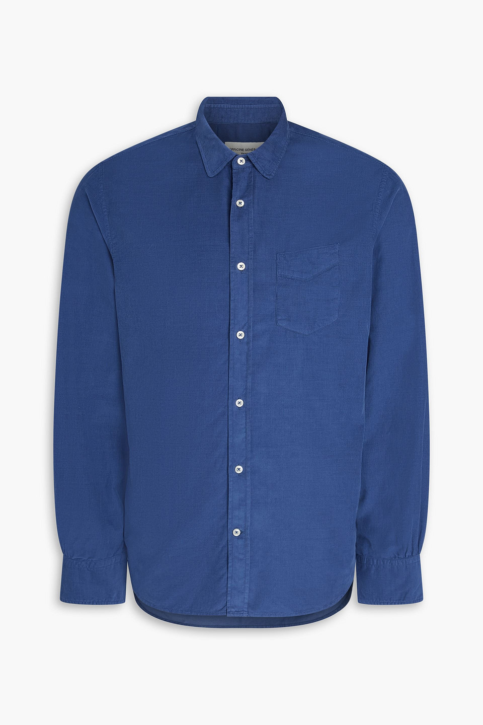 Officine Generale Lipp Cotton And Lyocell-blend Corduroy Shirt In Blue