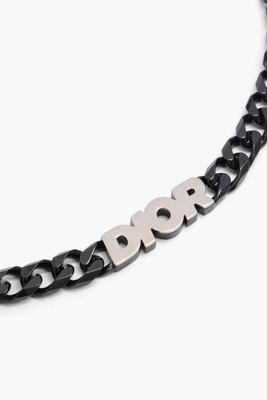 DIOR Silver and black-tone necklace