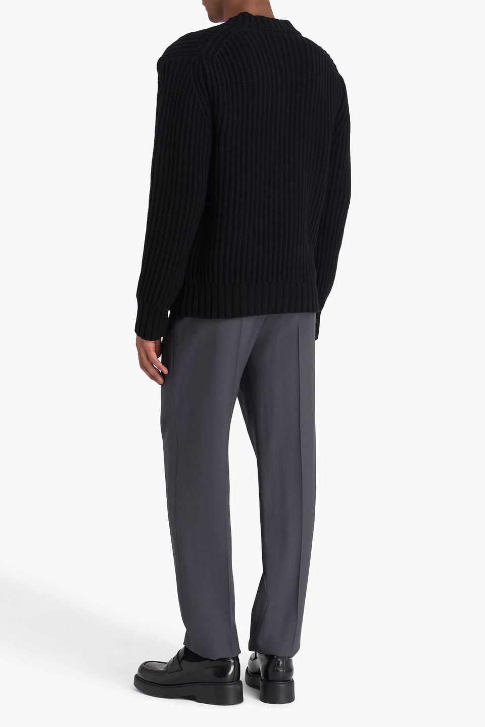  Officine Générale - Francis Pullover Aus Gerippter Wolle - Schwarz - S 
