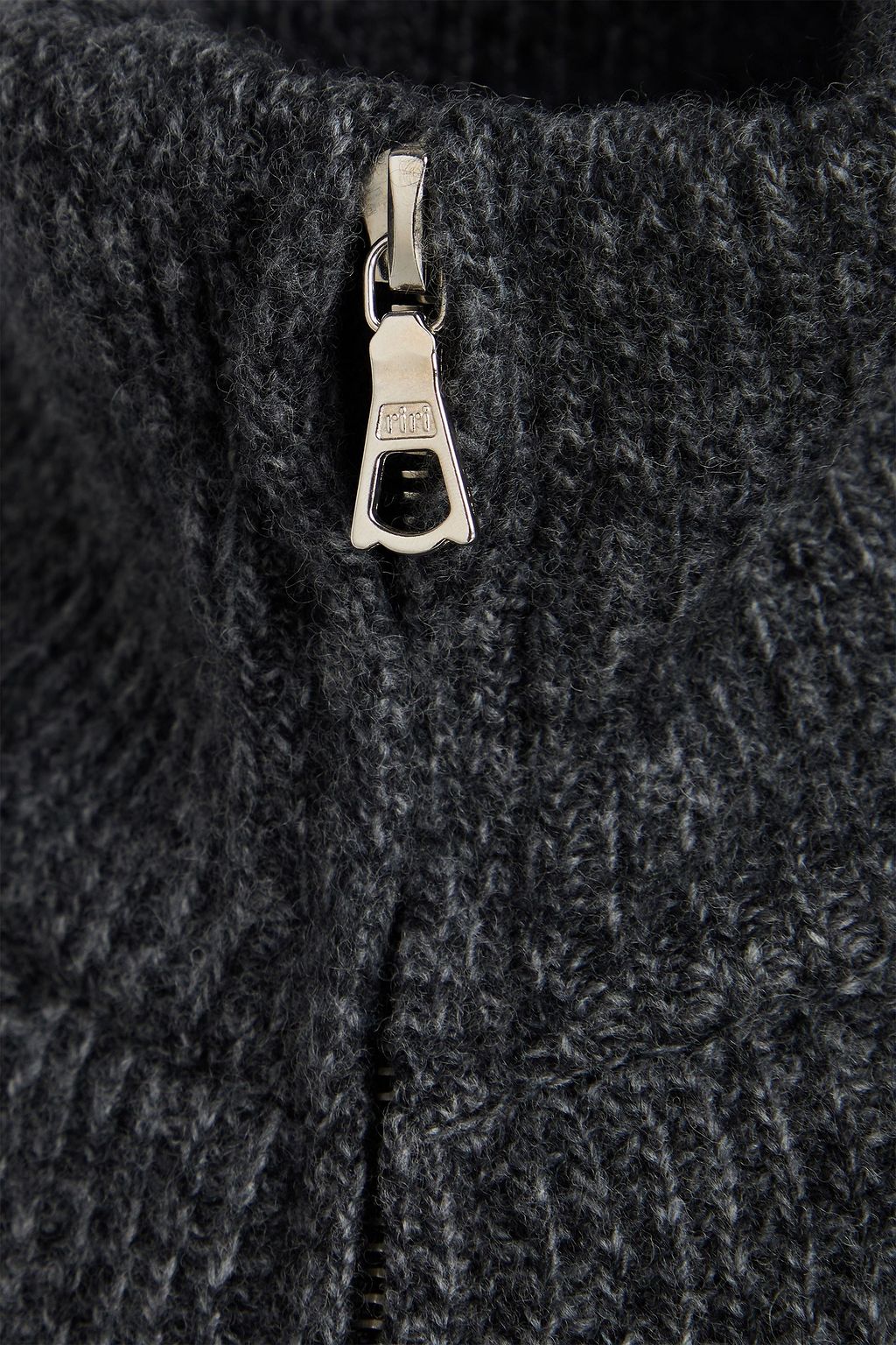 OFFICINE GÉNÉRALE リブ編みウール ジップアップセーター