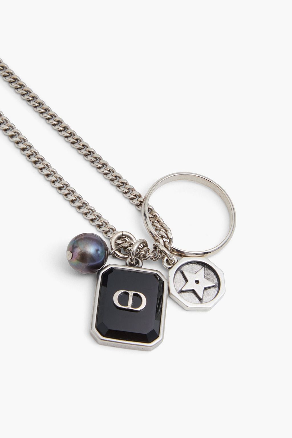 DIOR Silver-tone bead necklace