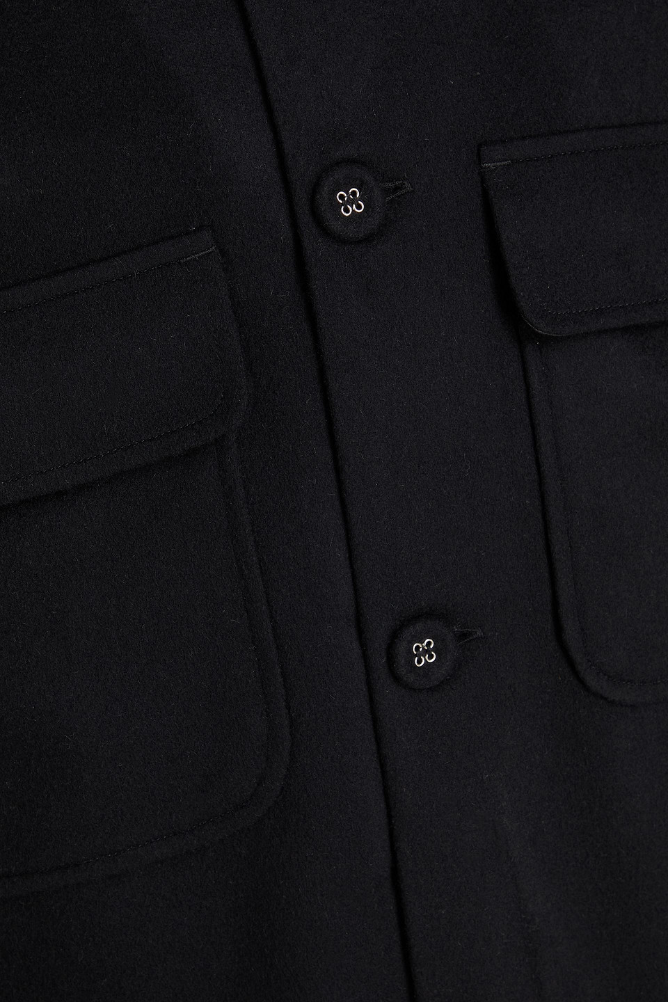 Officine Generale Haby Wool And Cashmere-blend Felt Overshirt In Black