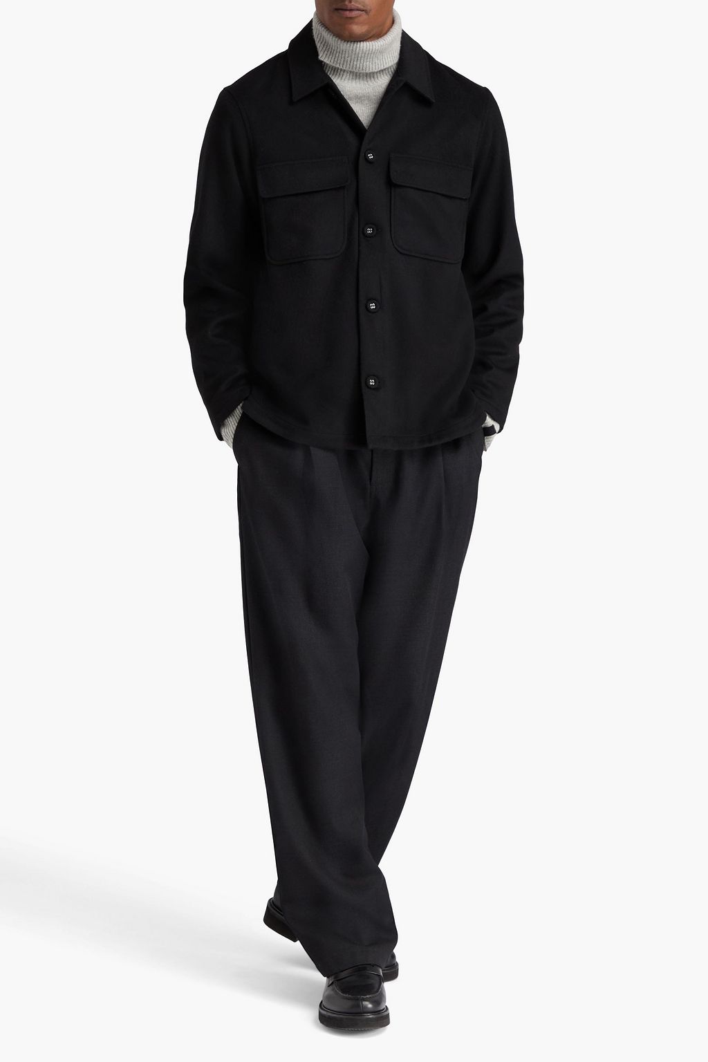 OFFICINE GÉNÉRALE Haby wool and cashmere-blend felt overshirt