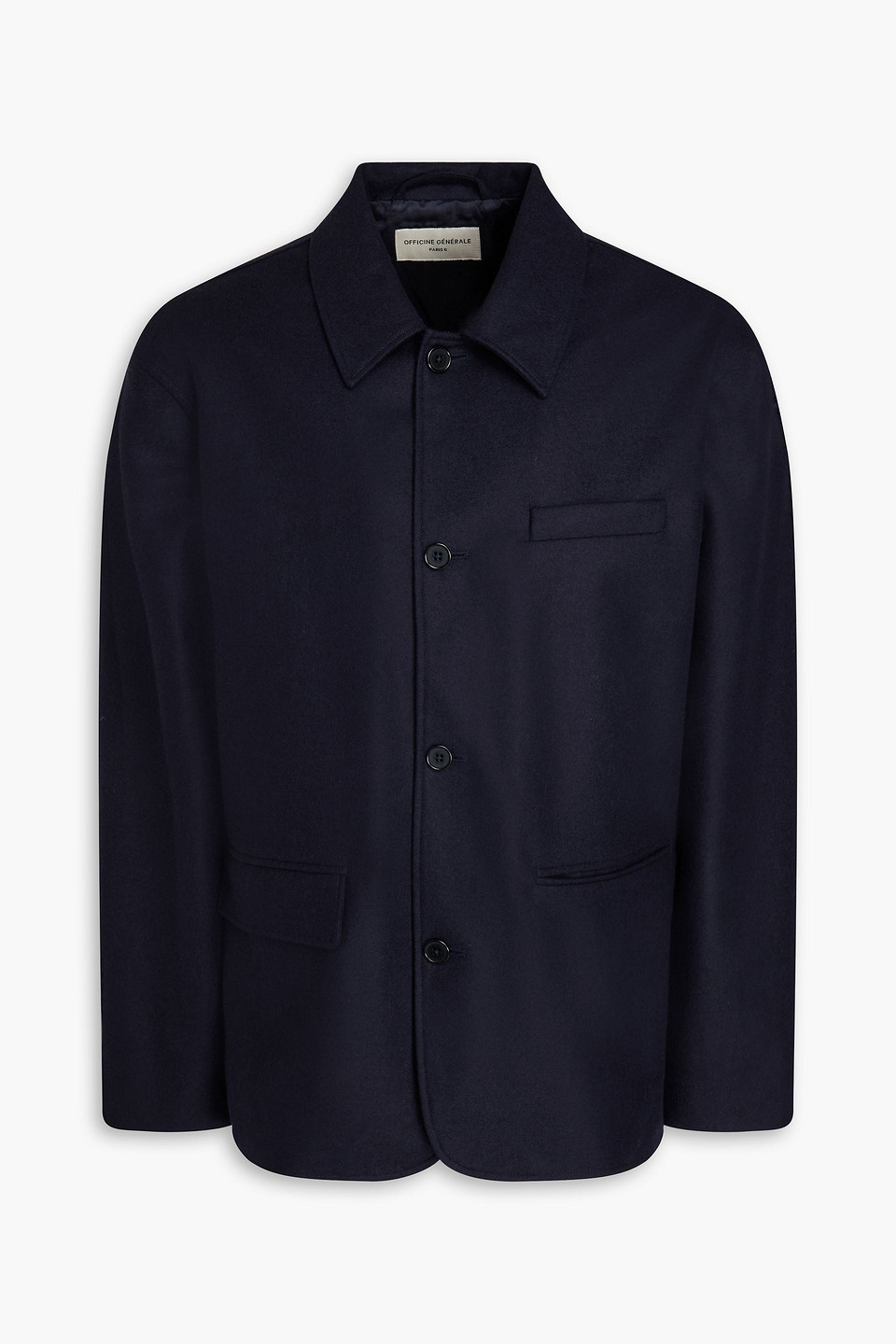 Officine Generale Niro Wool-twill Jacket In Blue
