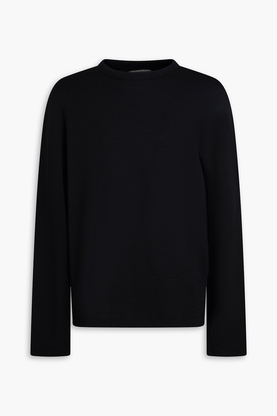 Officine Generale Benny Wool-blend Jersey T-shirt In Black
