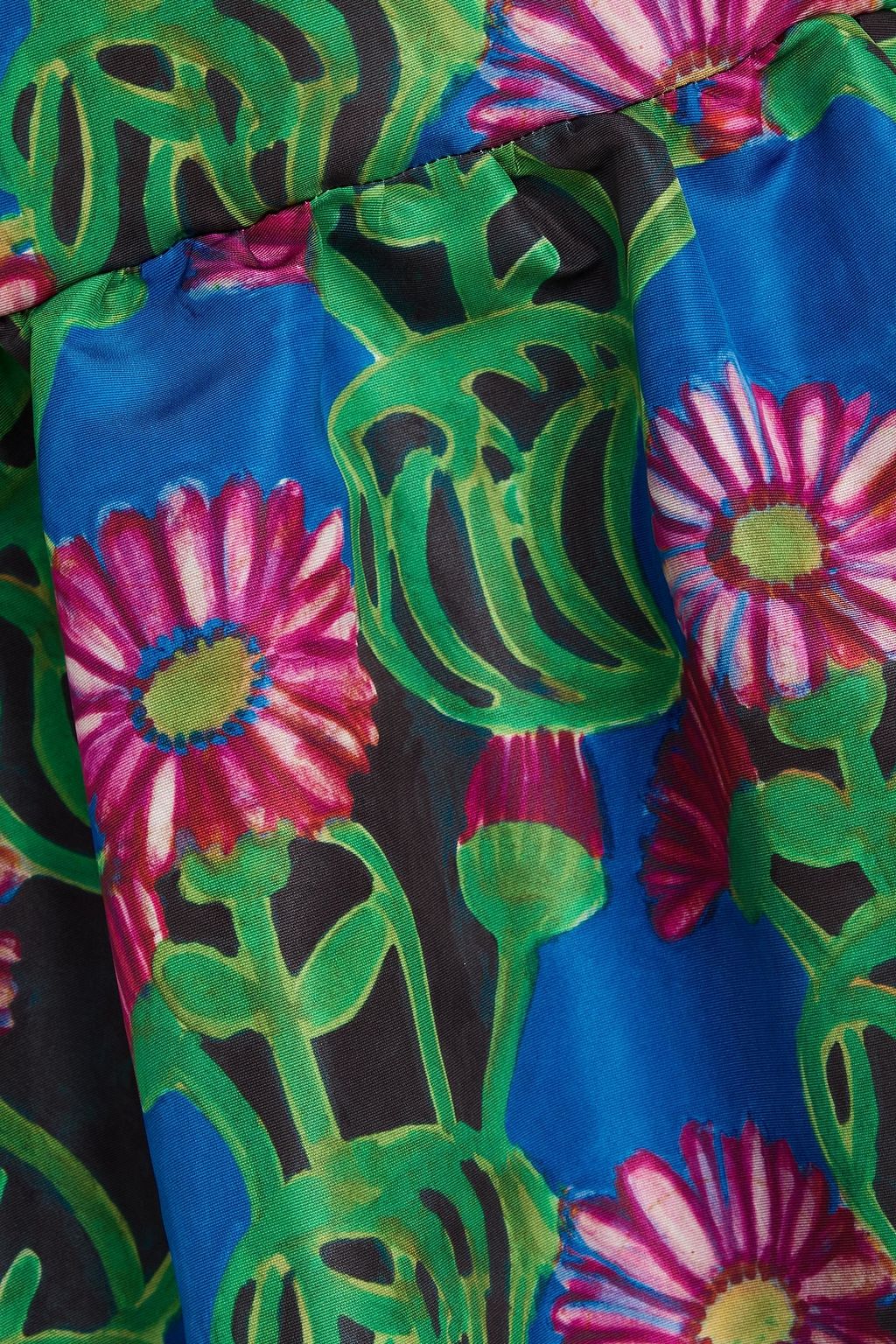 LA DOUBLE J Dolly Minikleid aus Twill mit floralem Print und Raffung