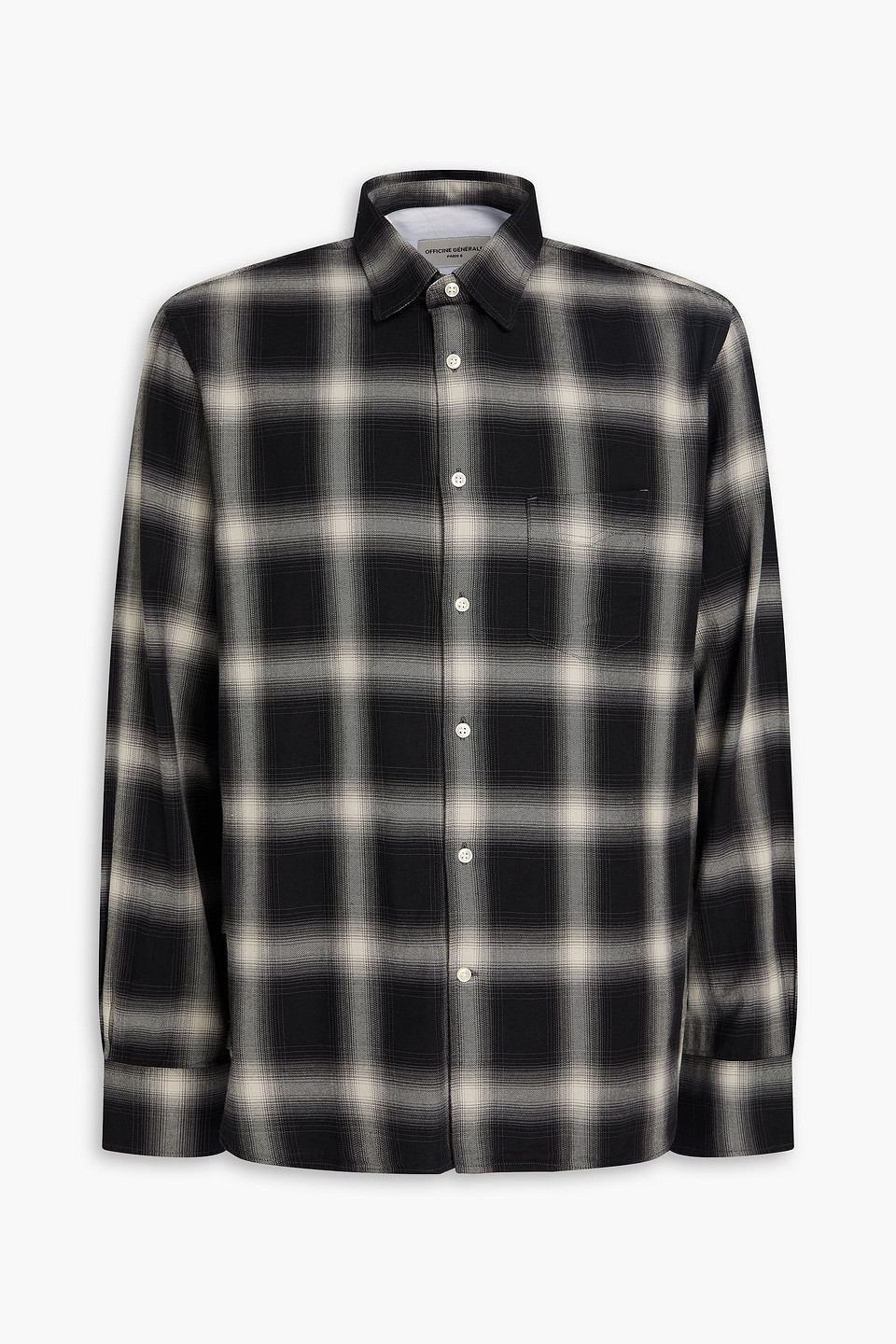 Officine Generale Benoit Checked Cotton-twill Shirt In Black