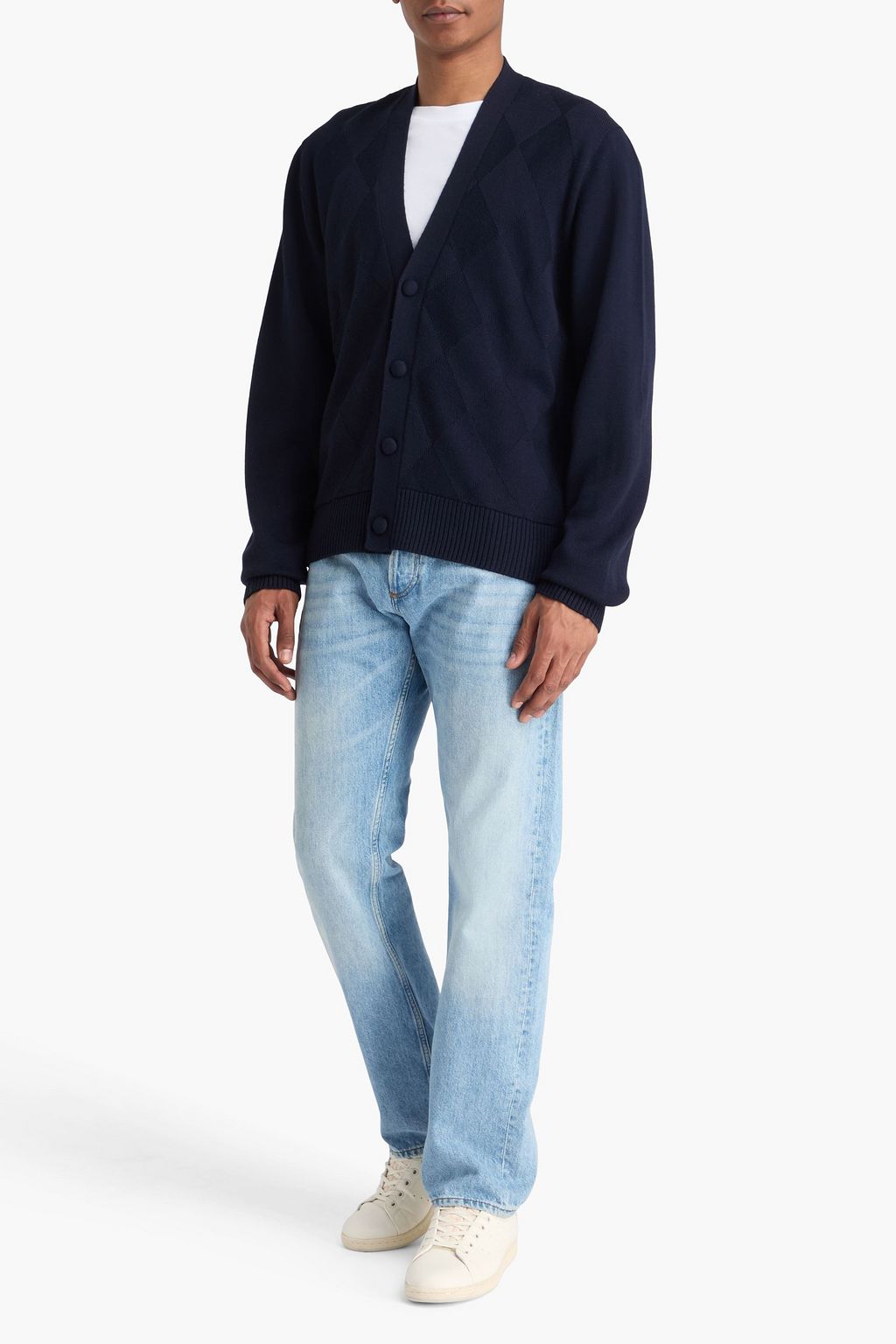 OFFICINE GÉNÉRALE Murray argyle merino wool cardigan