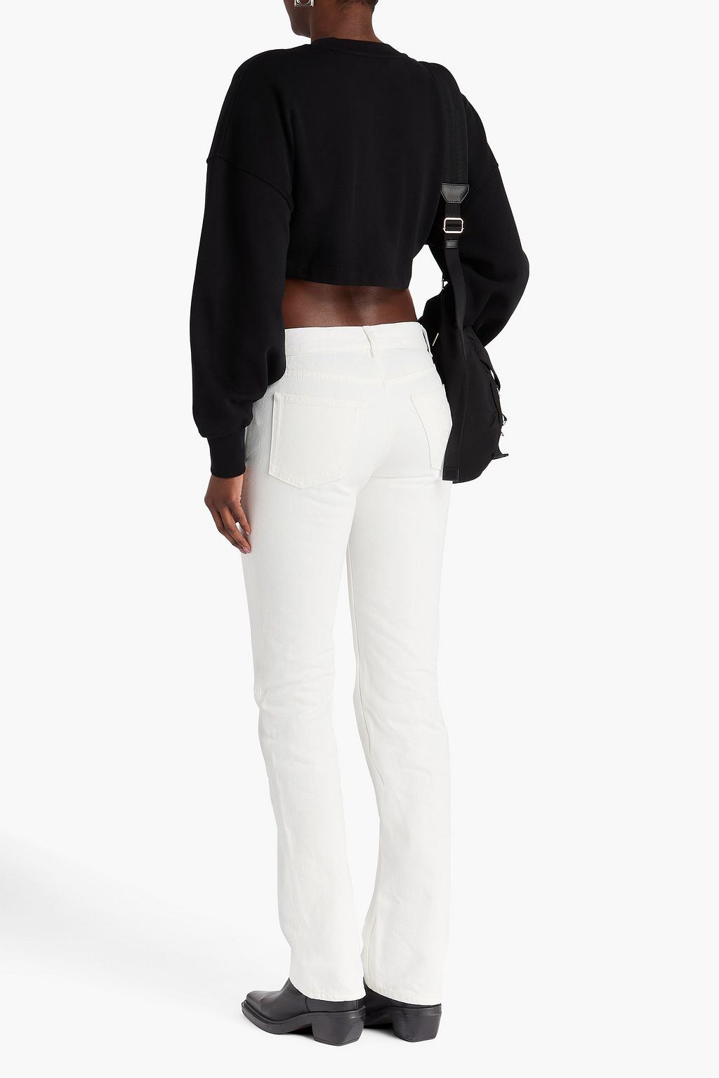 PALM ANGELS Cropped Sweatshirt aus Baumwollfrottee