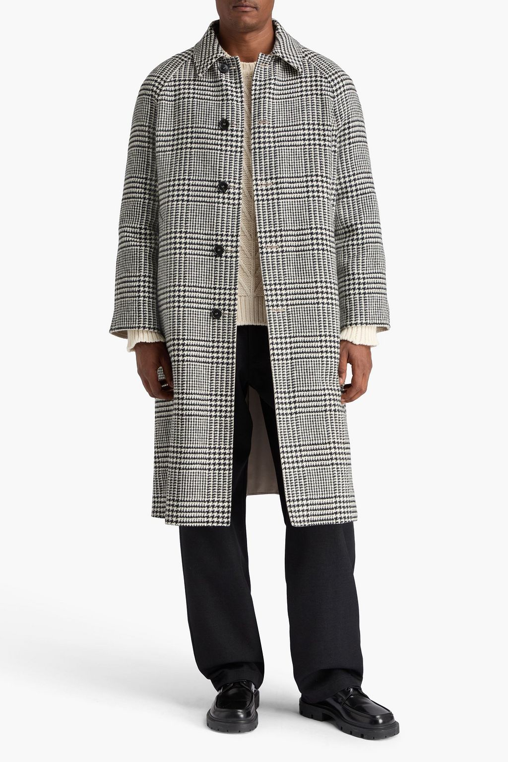 LOEWE Houndstooth wool-tweed coat