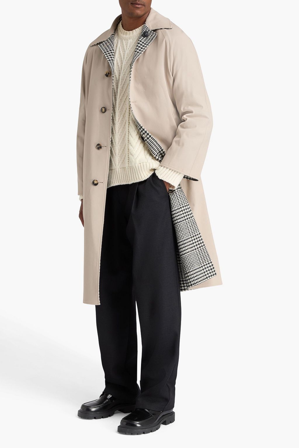 LOEWE Houndstooth wool-tweed coat