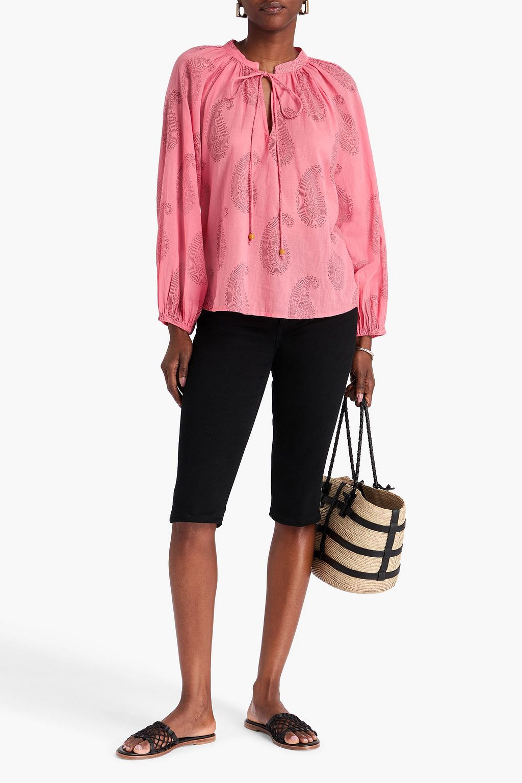 HANNAH Paisley-print cotton-voile blouse