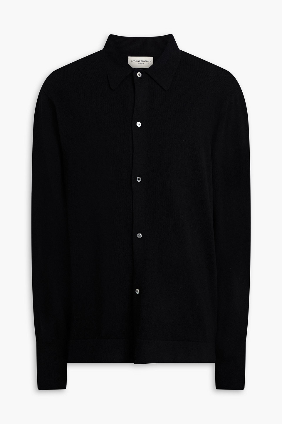Officine Generale Brent Wool Cardigan In Black