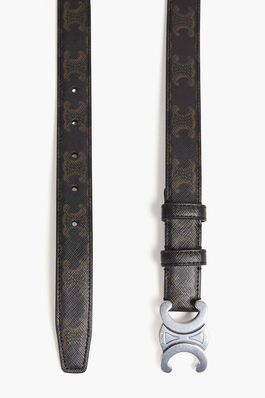 CELINE Triomphe printed coated-canvas and leather belt