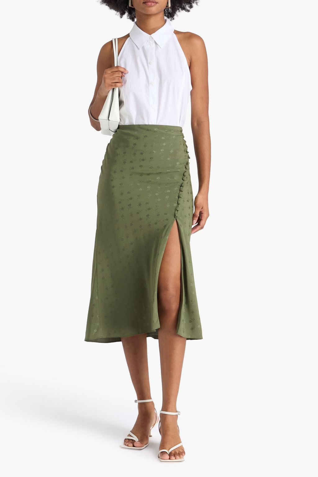 VERONICA BEARD Franconia silk-blend jacquard midi skirt