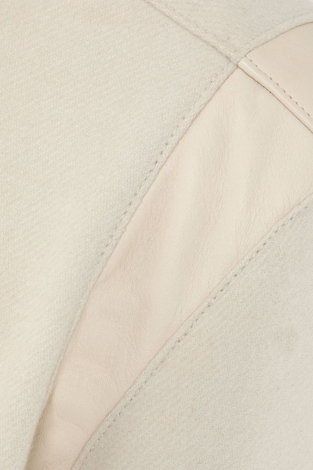 PAIGE Tomlinson leather-trimmed felt bomber jacket