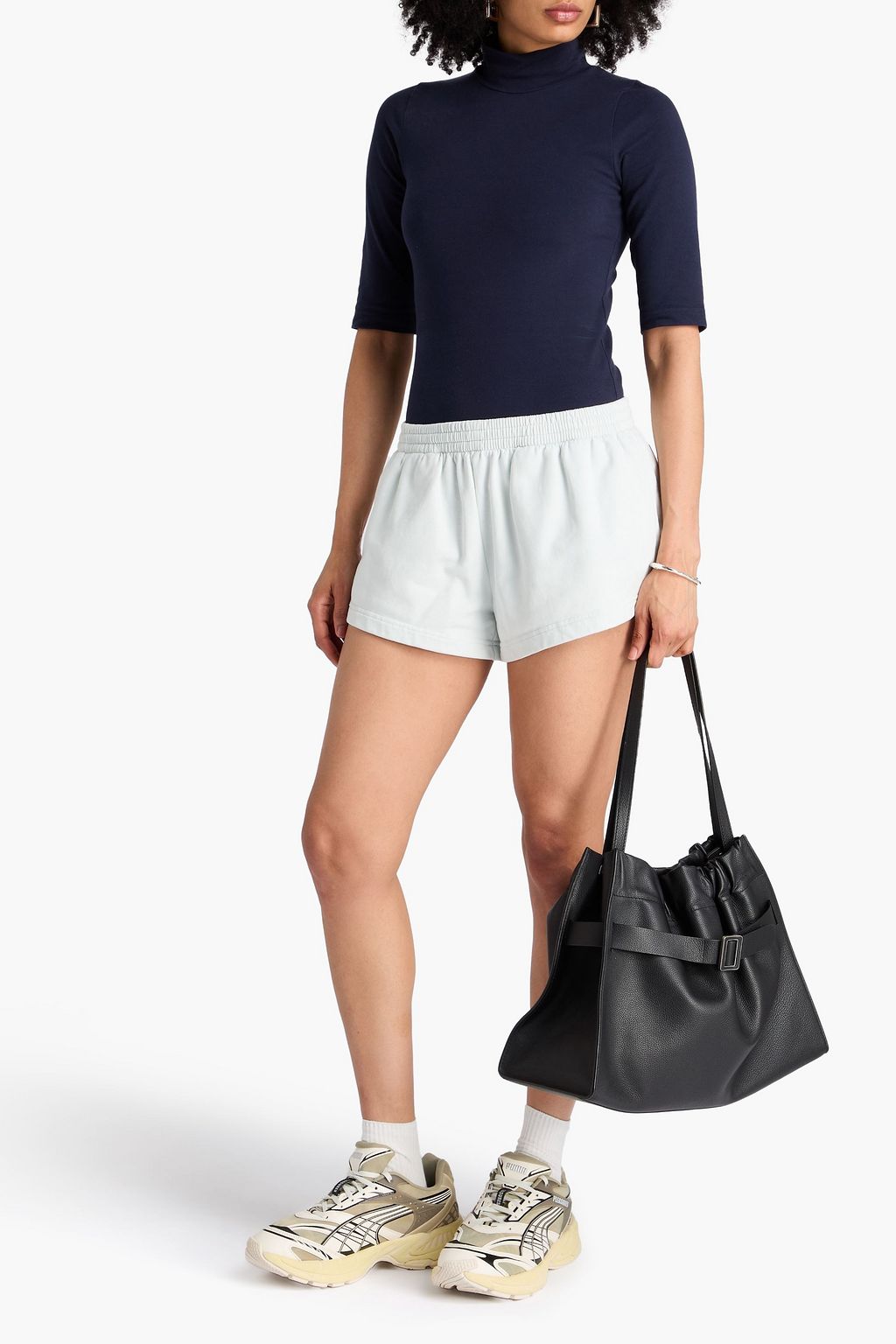 BALENCIAGA شورت من قطن تيري فرنسي مطاطي