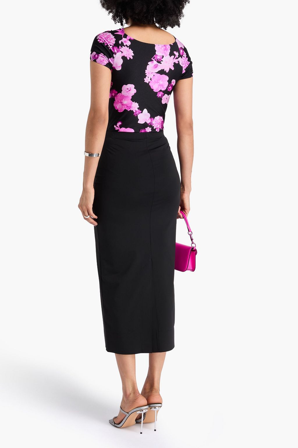 COPERNI Body aus Stretch-Jersey mit floralem Print und Twist-Detail