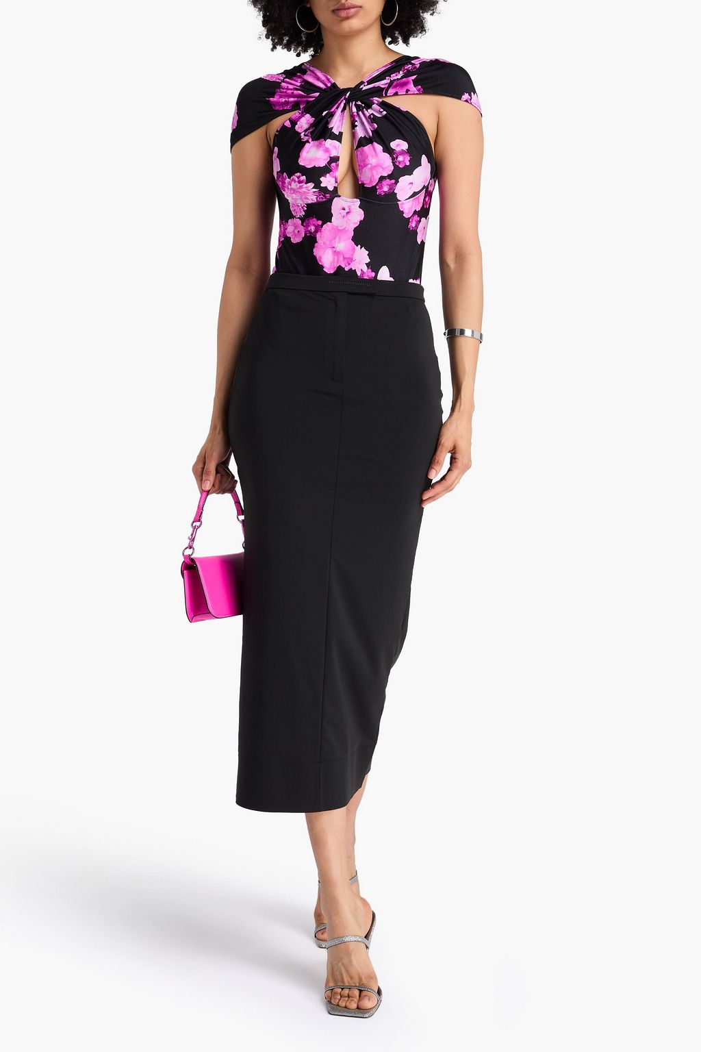 COPERNI Body aus Stretch-Jersey mit floralem Print und Twist-Detail