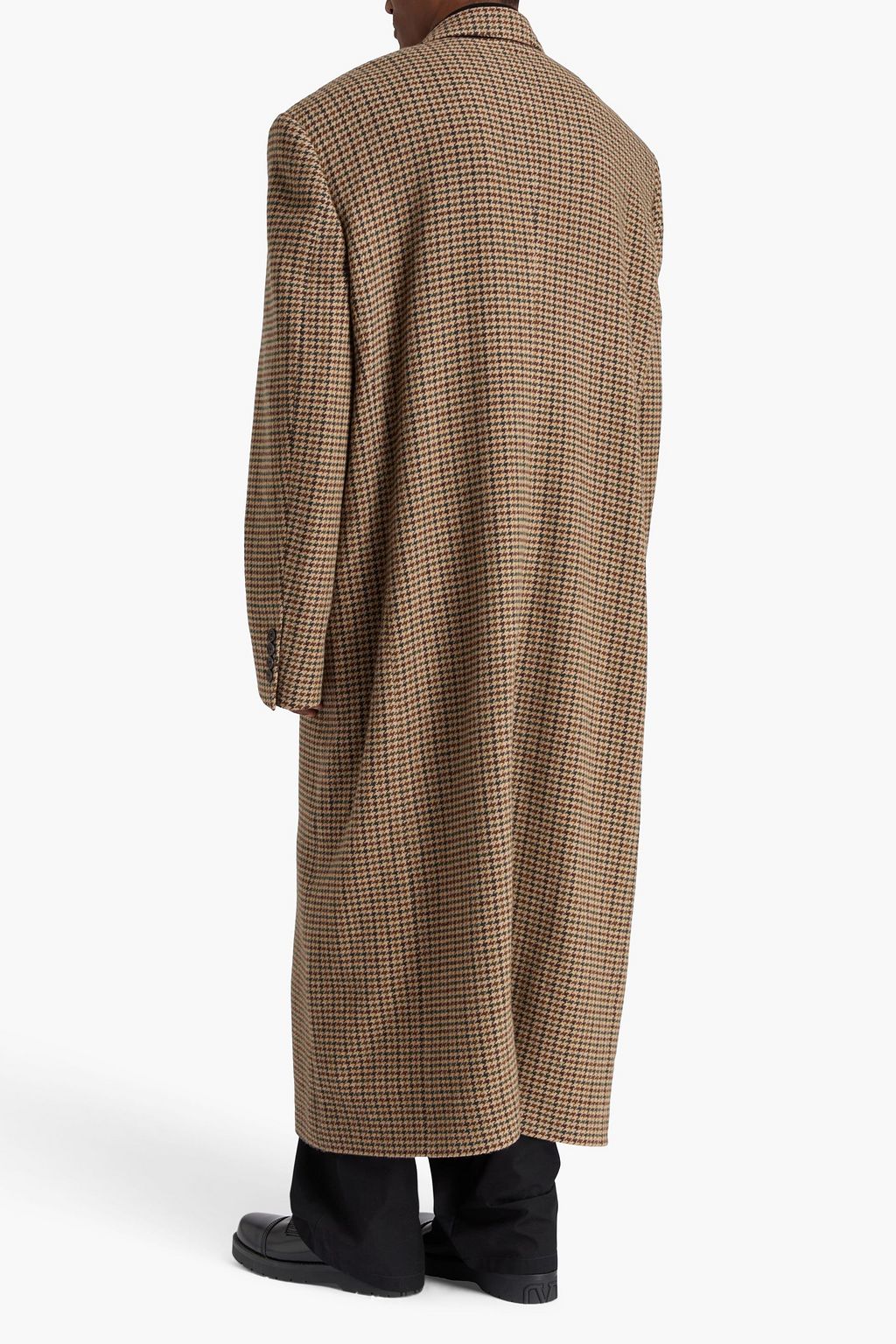 BALENCIAGA Houndstooth wool-blend tweed coat