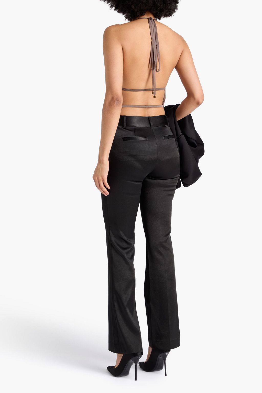 BLUMARINE Neckholder-Body aus Stretch-Jersey mit Drapierung