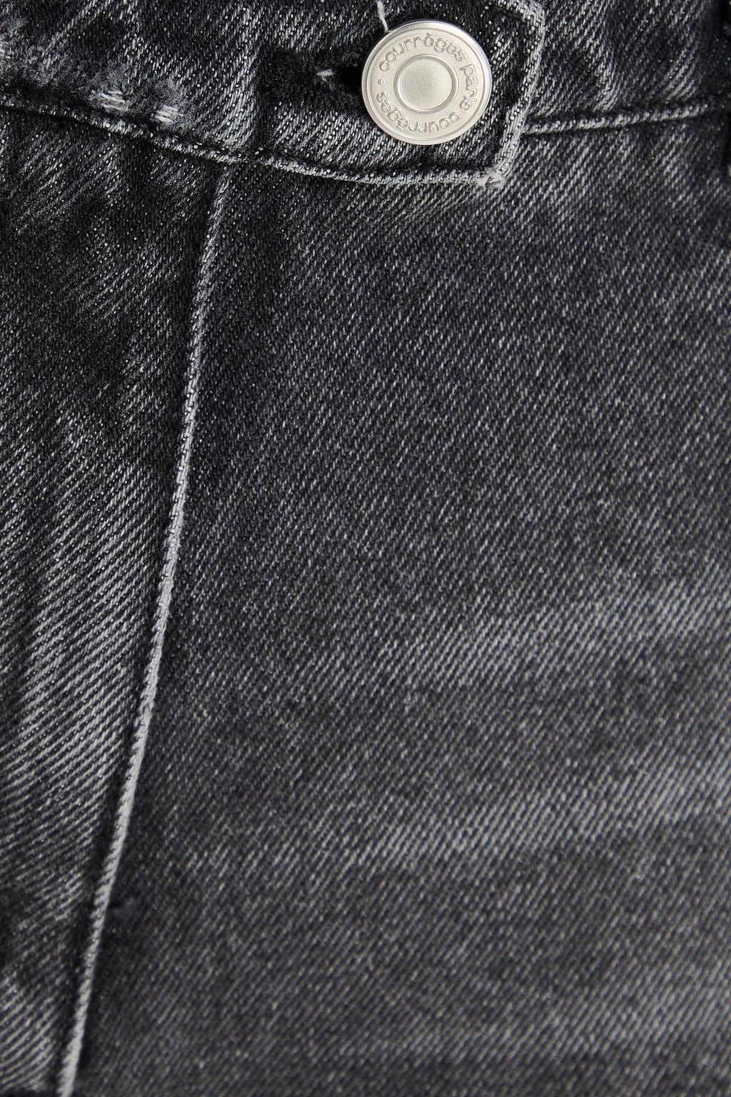 COURRÈGES Hoch sitzende Jeans mit weitem Bein in Distressed-Optik